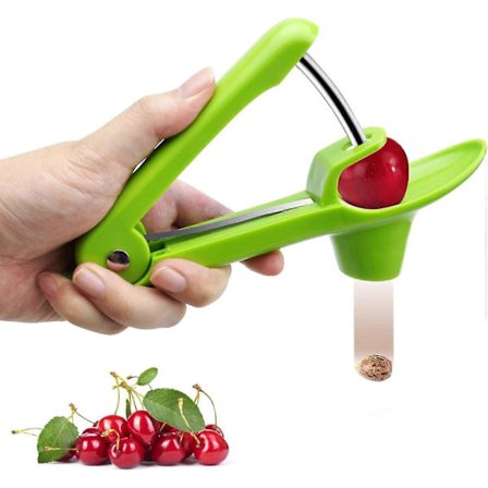 Körsbärsurkärnare, körsbärs- och olivurkärnare med mjuk silikonhållare och rostfri stång