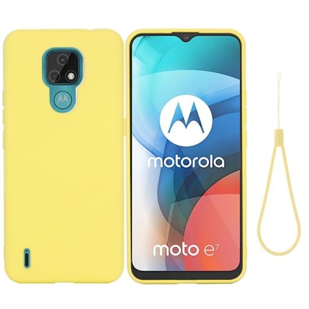 Matt Motorola Moto E7 skal av flytande silikon - Gul