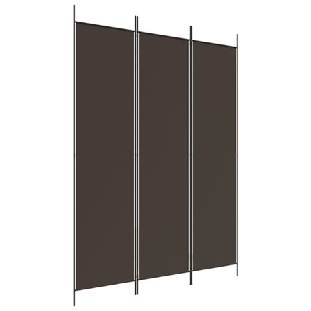 vidaXL Rumsavdelare 3 paneler 150 x 200 cm brun tyg