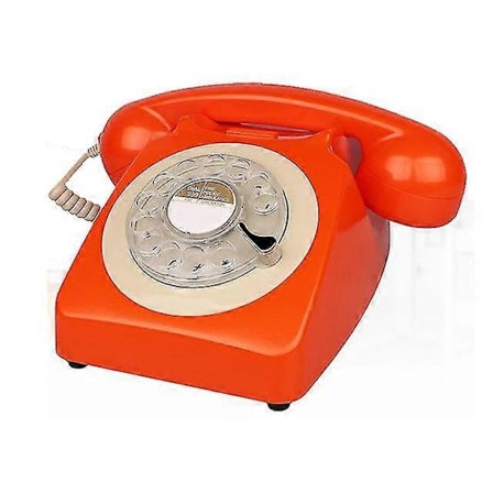 Telefon med roterande nummerskiva, retro, gammaldags fasttelefon, klassisk sladdtelefon med metallklocka och återuppringningsfunktion, heminredning - 