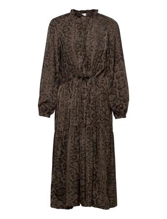 Recycled Polyester Dress Ls Brown Rosemunde