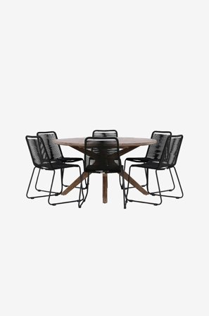 Venture Home - Rosario Matgrupp med stolar Lindos - Svart - Matgrupper - Från Homeroom