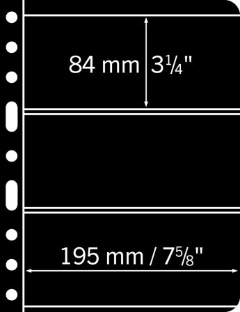 VARIO lommer - 3 Striber - Sort - Pakke med5 stk.,fra Leuchtturm