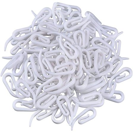 200 stk Gardinkrokpakker Plastgardinkroker, 28 X 12 Mm