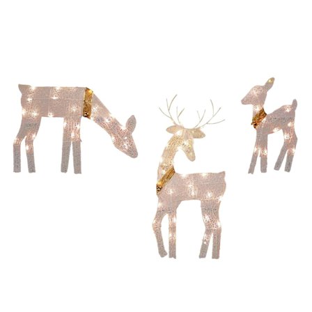 Værbestandig Jern Hjort Familie Utendørs Juledekorasjon LED Belyst