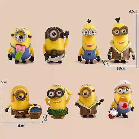 6-8 st/set Kawaii Minioner Figurer Leksaker 3D Öga Despicable Minioner Actionfigurer Klassiska Leksaker Julklappar för Barn[D]