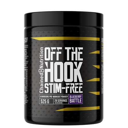 PWO uden Koffein Chained Nutrition Off the Hook PWO Stim Free 525 g, Blueberry - Bodyman.dk