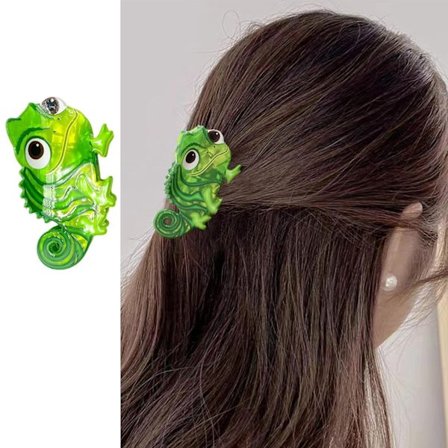 Søde Dinosaur Hårklemmer, Grønne Firben Hårklemmer, Skridsikre Akryl Hårspænder til Kvinder Piger, Sjovt Tegneserie Hårtilbehør