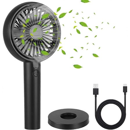Mini Håndholdt Vifte, Kraftig Bordvifte med Selvklebende Base, USB-Vifte, Bærbar 3-Hastighets Liten Vifte, Personlig Ultra Stille Vifte