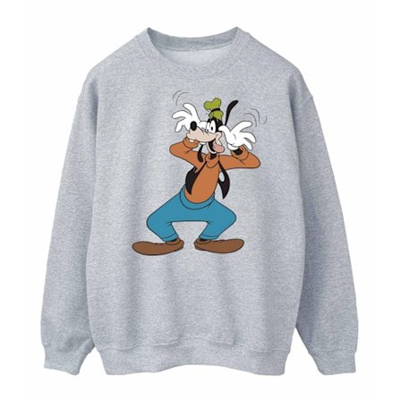 Disney Dam/Kvinnor Crazy Goofy Sweatshirt S Sports Grey