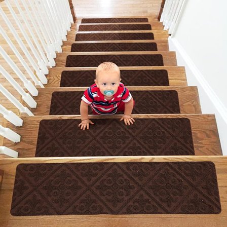 15 trappmattor inomhus, mattor trappmatta brun rektangulär