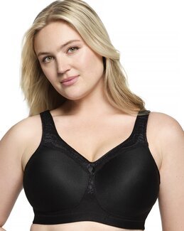 Bh uten bøyle, Seamless T-shirt-bh Svart - B80 - Glamorise