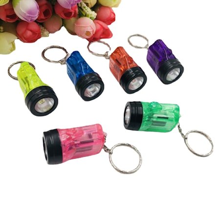 Set med 6 Mini Ficklampor Nyckelringsformade Ficklampor Mini