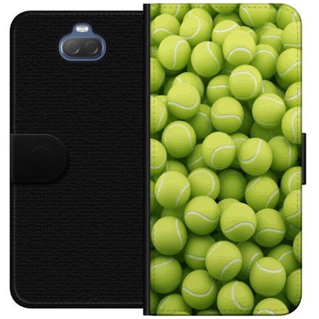 Kompatibel Tegnebogsetui til Sony Sony Xperia 10 Mønster af grønne tennisbolde i høj detalje, sporty motiv med gentagende tekstur og stærke farver