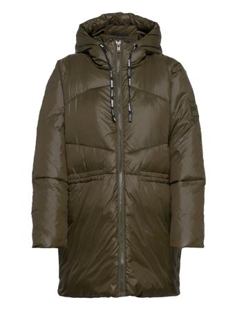 W. Mid Length Shiny Jacket Green Svea