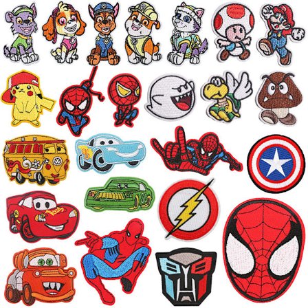 24 stk. Wangwang Team broderede klæbemærker Marvel-figurer