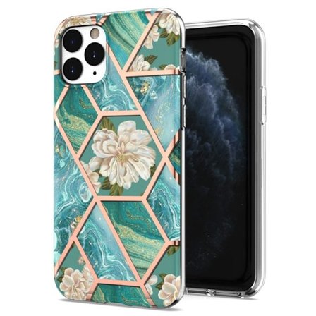 Marmormotiv iPhone 11 Pro skal - Blå Blommor