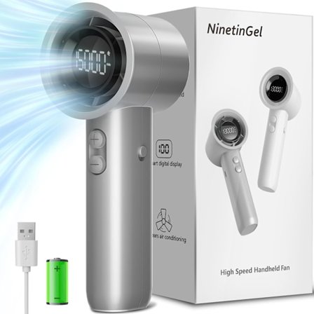 Bærbar Håndholdt Vifte med 100-Trinns Justering, Turboladet Sterk Luftstrøm Mini Vifte, 5000mAh Batteri Oppladbar Personlig Vifte - Ide