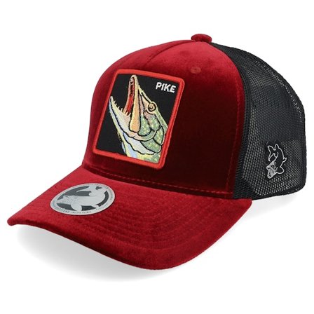 Skillfish - Red trucker Czapka Z Daszkiem - Pike Box Velvet Red/Black A-frame Trucker @ Hatstore