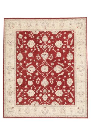 Orientalisk Ziegler Matta 246X293 Beige/Mörkröd Ull, Afghanistan