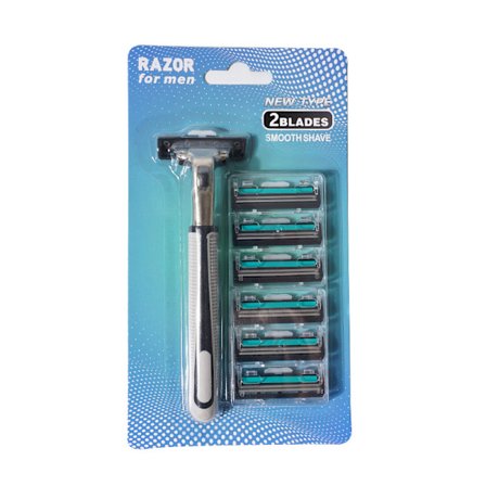 Universal 2-lags manuell barberhøvel gammeldags barberhøvel engangs barberhøvel utskiftbart sett