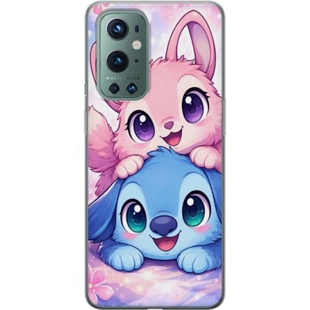 Kompatibel Mobilcover til OnePlus OnePlus 9 Pro Sød kawaii illustration med pink og blå fantasidyr, store øjne og bløde farver perfekt til børnev