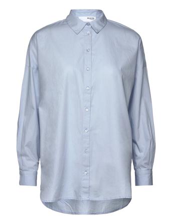 Slfdina-Sanni Ls Shirt Noos Blue Selected Femme