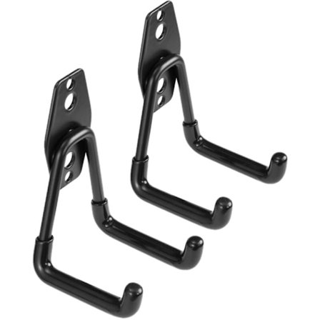 2 Medelstora Väggkrokar, Kraftiga Förvaringskrokar för Garage, Trädgårdsredskapskrokar i Stål