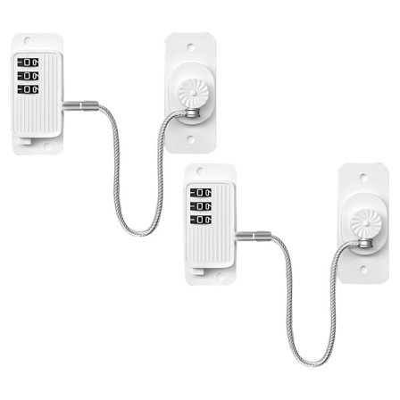 Kyl- och frysskåpslås med kombination, 2-pack, självhäftande fryslåsför barn