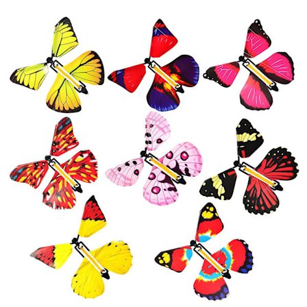 Magisk Fjäril 2 st Magiska Flygande Fjärilskort Gummiband Fjäril Som Födelsedagspresenter Slumpmässig Färg