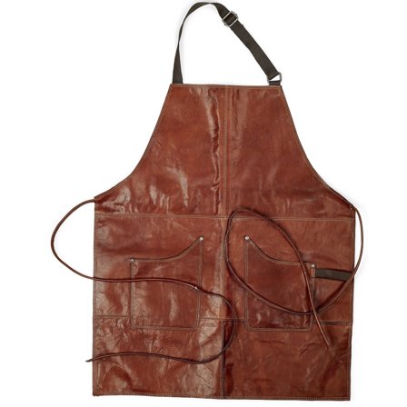 Scandinavian home Vahattu puhvelinnahkainen esiliina, ruskea