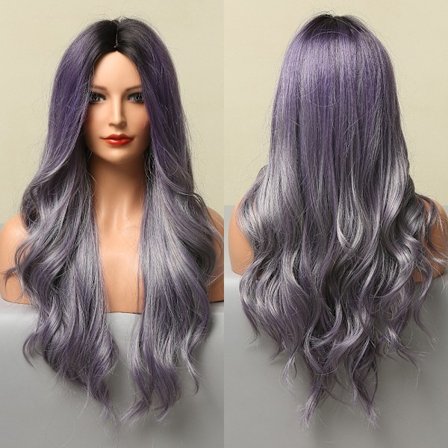 Easihair Brun Askeblond Ombre Syntetiske Parykker Med Lugg For Kvinner Middels Lange Rett Parykker Varmebestandige Cosplay Parykker(LC5224-1)