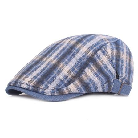 Beret lue rutete klut toppet cap kunstnerisk ungdom beret vår sommer lue College Style Advance hatter Sky Blue Adjustable