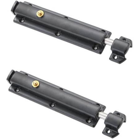 Dørlås, 15,2 cm haspelås, automatisk fjederlås, rustfri bolt med skydelås, bolt lås, nem installation, dør