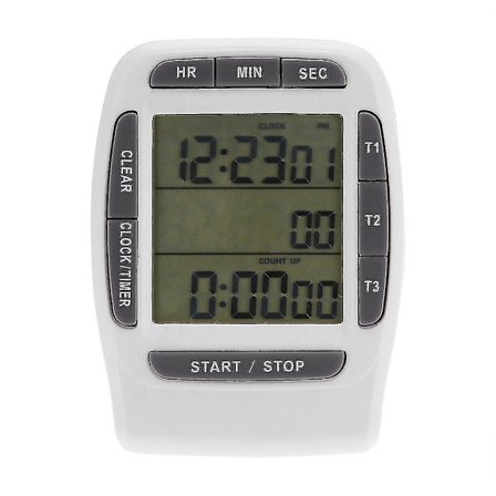 Kannettava digitaalinen monikanavainen 3 kanavan LCD-ajastin