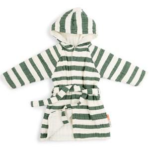 Done by Deer GOTS Striped Bathrobe Green 3-4 Years - Swimwear and coverups - 3-4 years - Green - Junge