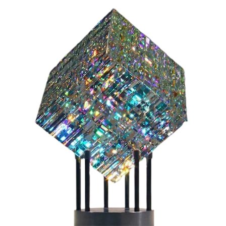 Magik Chroma Cube Glasskulptur Hemmakontor Dekoration Prydnad Present