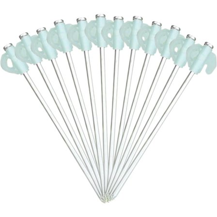 Tältpinnar för tungt bruk - 20 cm x 12-pack tältpinnar för hårt underlag för utomhusbruk - Galvaniserade tältpinnar i metall som lyser i mörkret