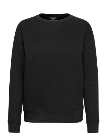 Fringe-Trim French Terry Top Black Lauren Ralph Lauren