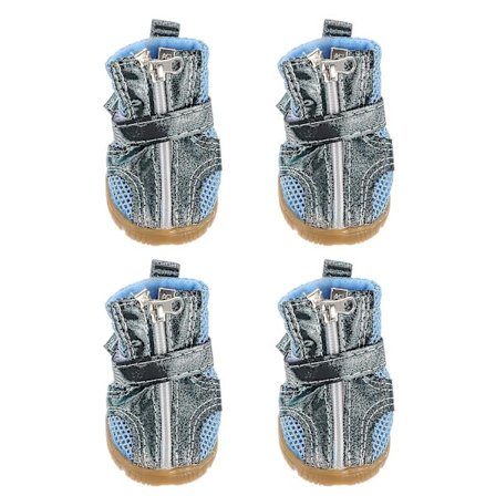 4 st Pet Vinter Skor Tryck Hund Varma Skor Utomhus Valp Anti-halk Skor