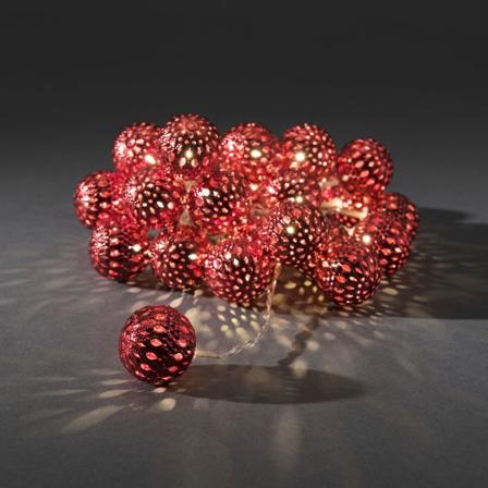 Konstsmide 3156-553 Lysslynge 24 metallkuler Rød, Belysning