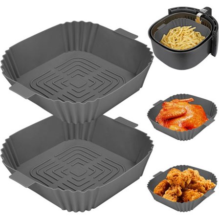 Silikonform för airfryer, 2 stycken, 19,5 cm, återanvändbar