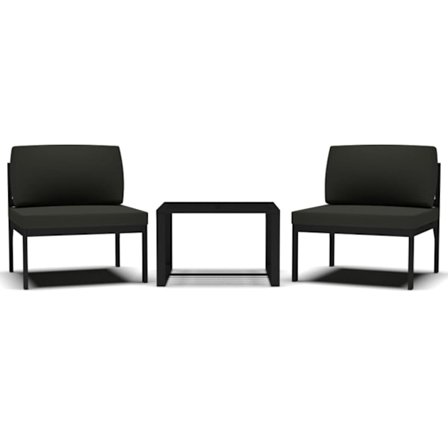 vidaXL Soffgrupp för trädgården 3 delar med dynor aluminium antracit