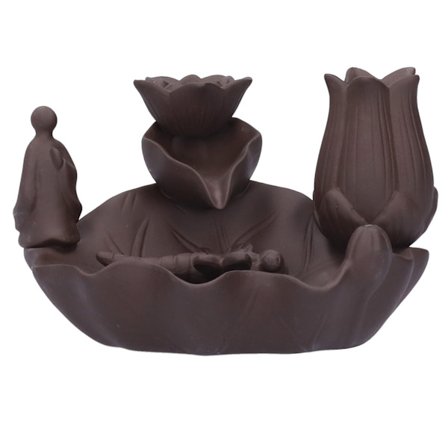 Rød Porcelæn Dragonfly Backflow Røgelsesbrænder Sandeltræ Boligindretning