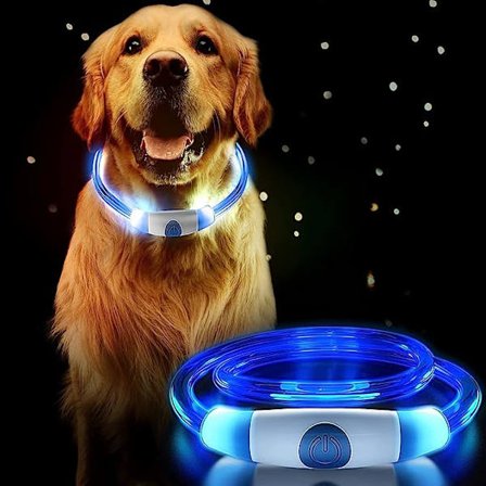 LED-uppladdningsbart hundhalsband med ljus - 50 cm