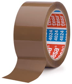 Tesa 04100-00228-00 Pakketape preget, 66 m x 50 mm brun, Maskintilbehør & forbruk