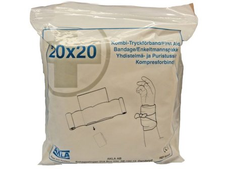 AKLA Första förband kombi 20x20cm - Lyreco - Skyddsutrustning - Första Hjälpen - Förband och Refill