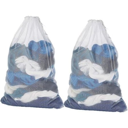 2/4-pak Store Vasketøjsposer i Mesh, 60x90 cm, Vaskenet til Vaskemaskine, Perfekt til Rejser og Studenterbolig_TF_TF