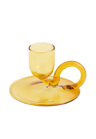HAY Tiny Candleholder Curved Dekoration Gul Ø7 x H5