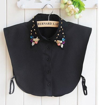 Puseronkaulus, Malli 12, Musta, Löysät kaulukset neuleen alle Musta/Musta